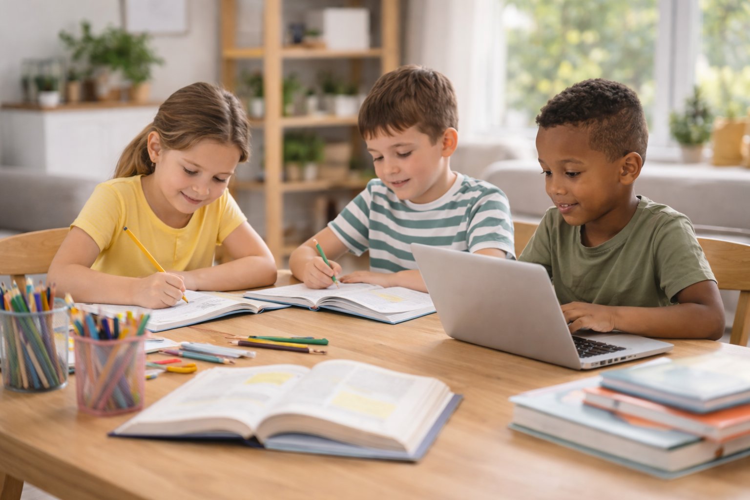 Hausaufgabenbetreuung – Kinder lernen zusammen